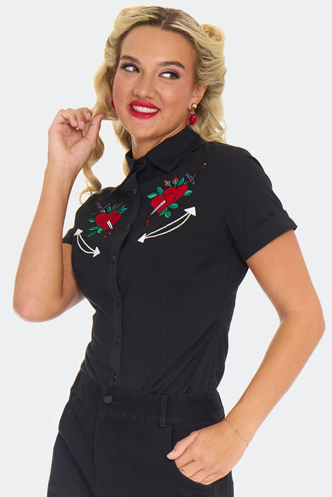 Hearts And Daggers Western Shirt