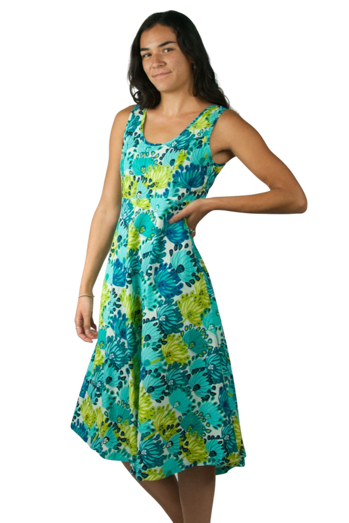 Peacock Flower Flare Dress - ONLY S