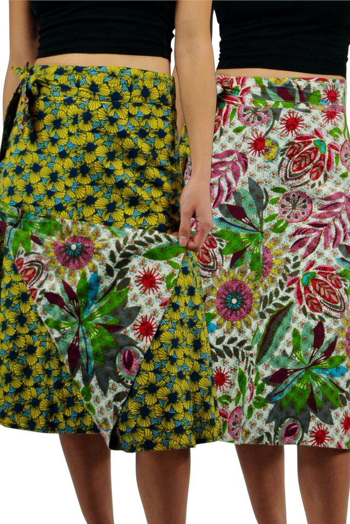 Reversible Wrap Skirt: Buttercup Fields