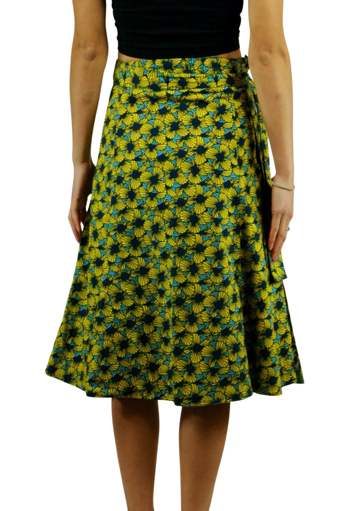 Reversible Wrap Skirt: Buttercup Fields
