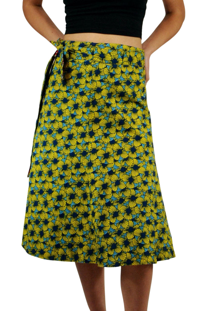 Reversible Wrap Skirt: Buttercup Fields
