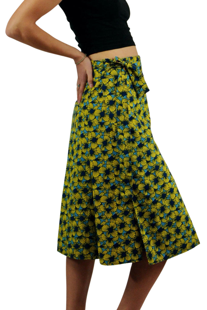 Reversible Wrap Skirt: Buttercup Fields