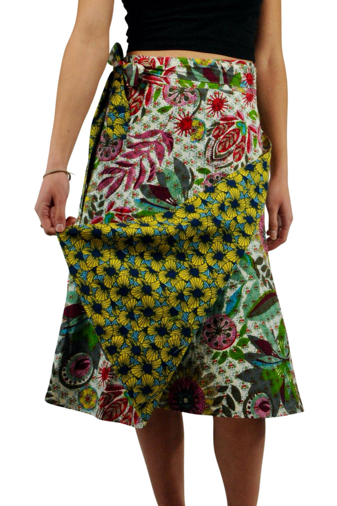 Reversible Wrap Skirt: Buttercup Fields