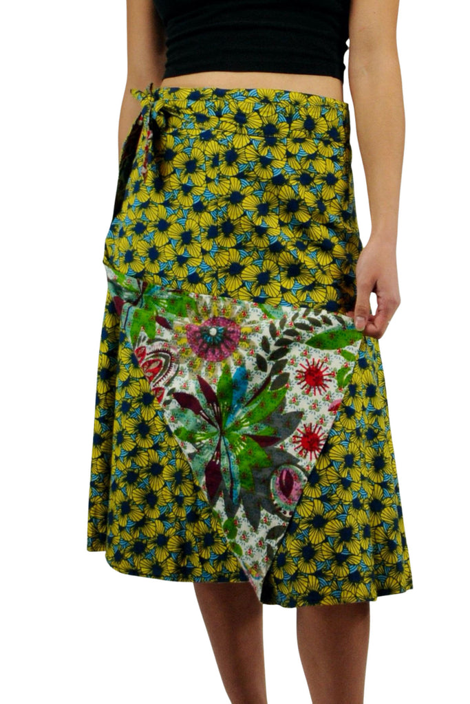 Reversible Wrap Skirt: Buttercup Fields