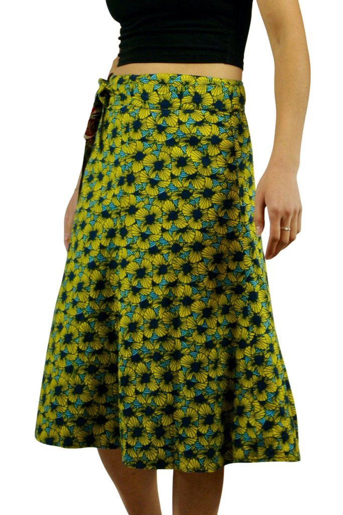 Reversible Wrap Skirt: Buttercup Fields