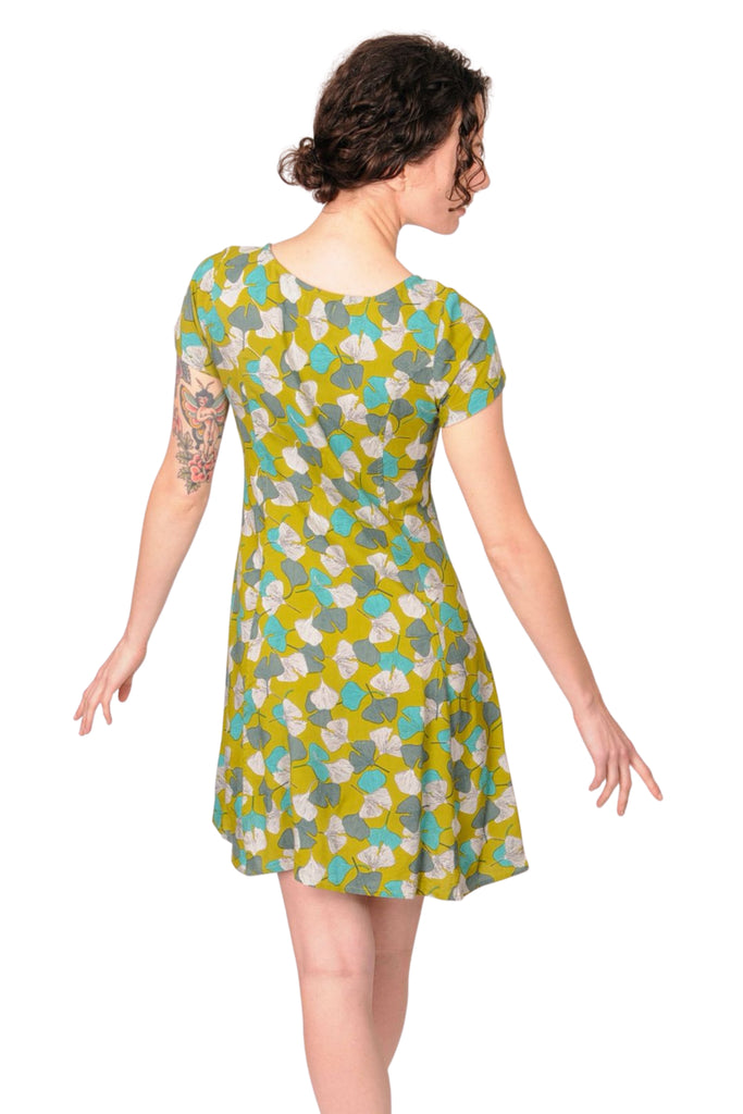 Green Gingko Mini Dress - ONLY M