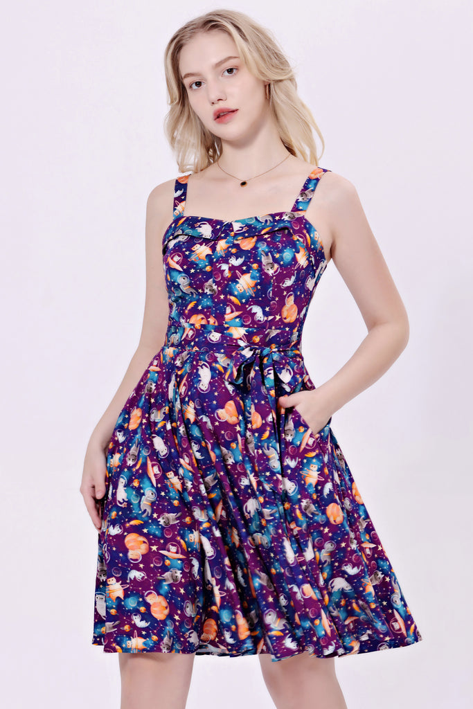 Space Cats Soysilk Dress