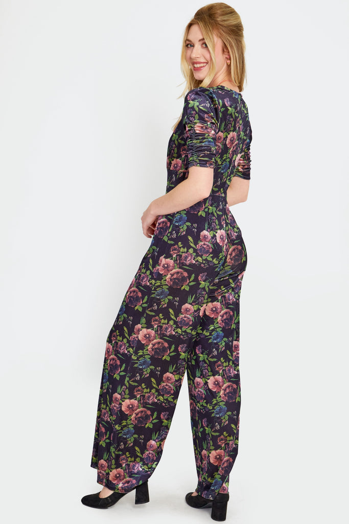 Floral Velvet Jumpsuit