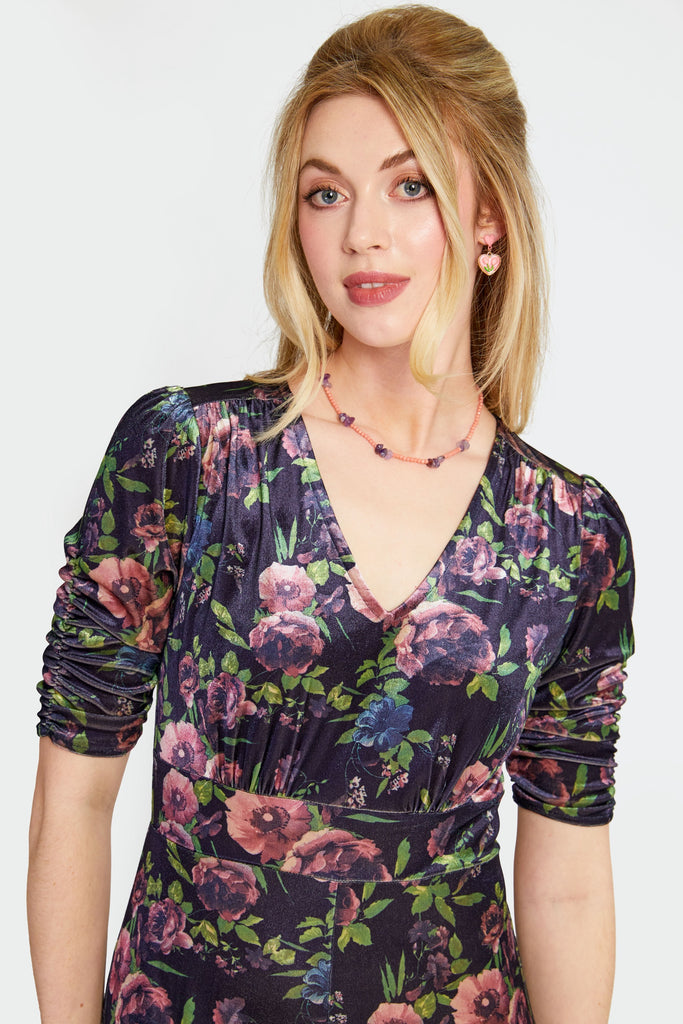 Floral Velvet Jumpsuit