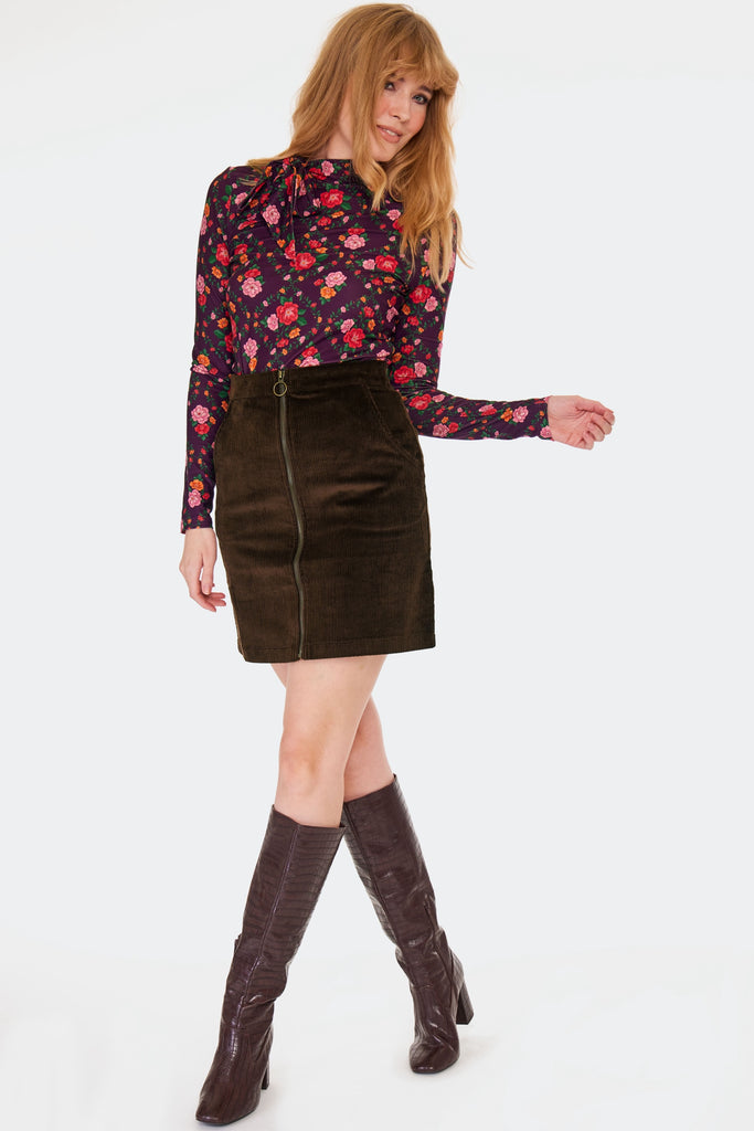 Floral Diamonds Neck Tie Top