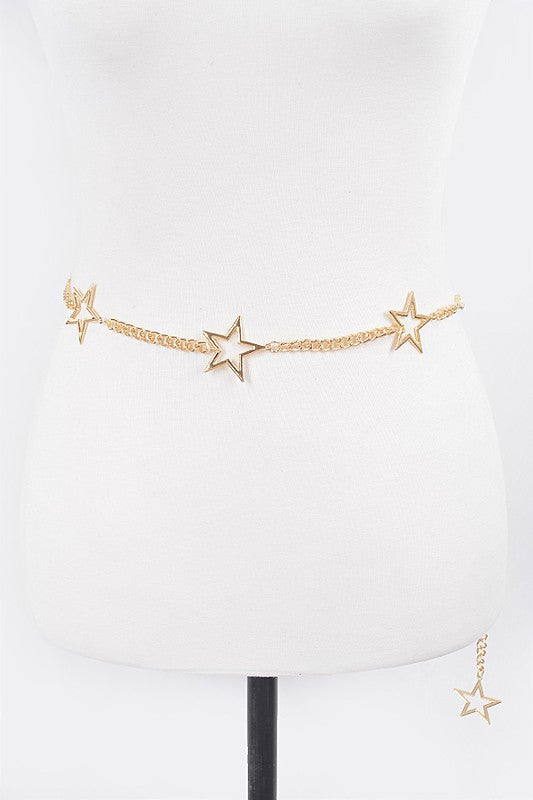 Stars Align Chain Belt: Gold