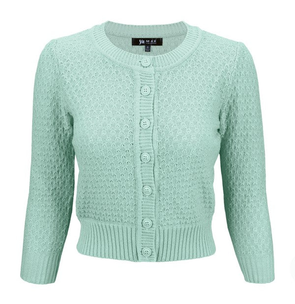 Vintage Style Crochet Cardigan: Aqua