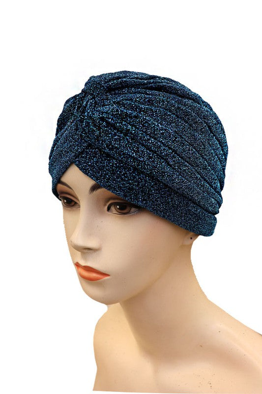 Glittery Vintage Style Head Wrap: Teal