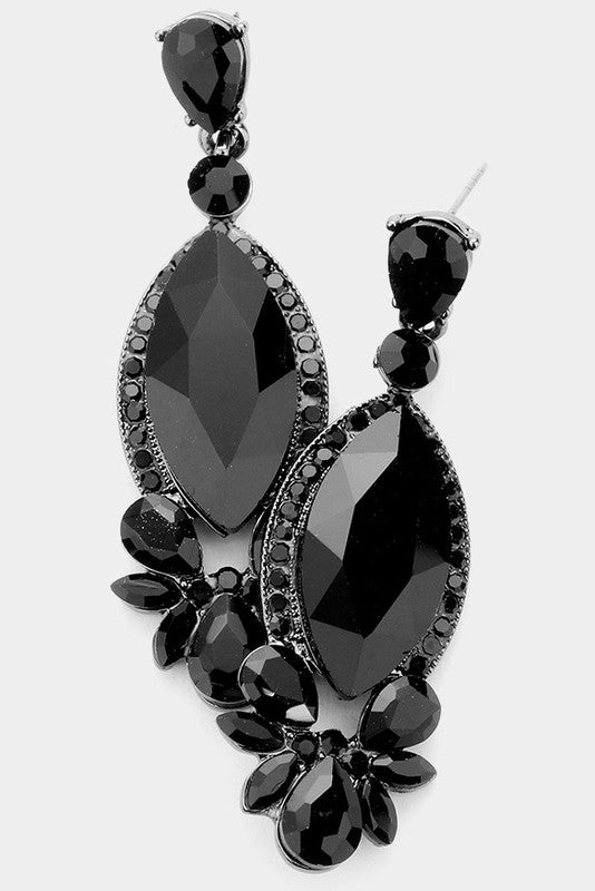 Black Marquise Earrings