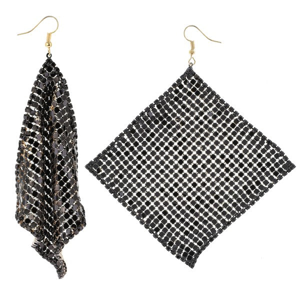 Disco Glamour Earrings: Black