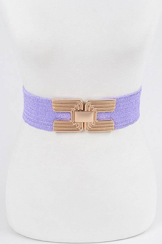 Stretch Straw 1960's Belt: Lavender