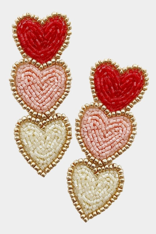 Lots Of Heart Beaded Earrings