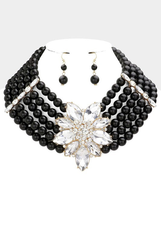 Dutchess Rhinestone Choker: Black