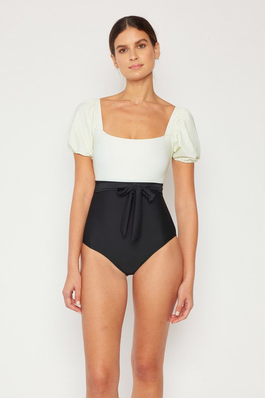 Puff Sleeve Blousekini Swimsuit