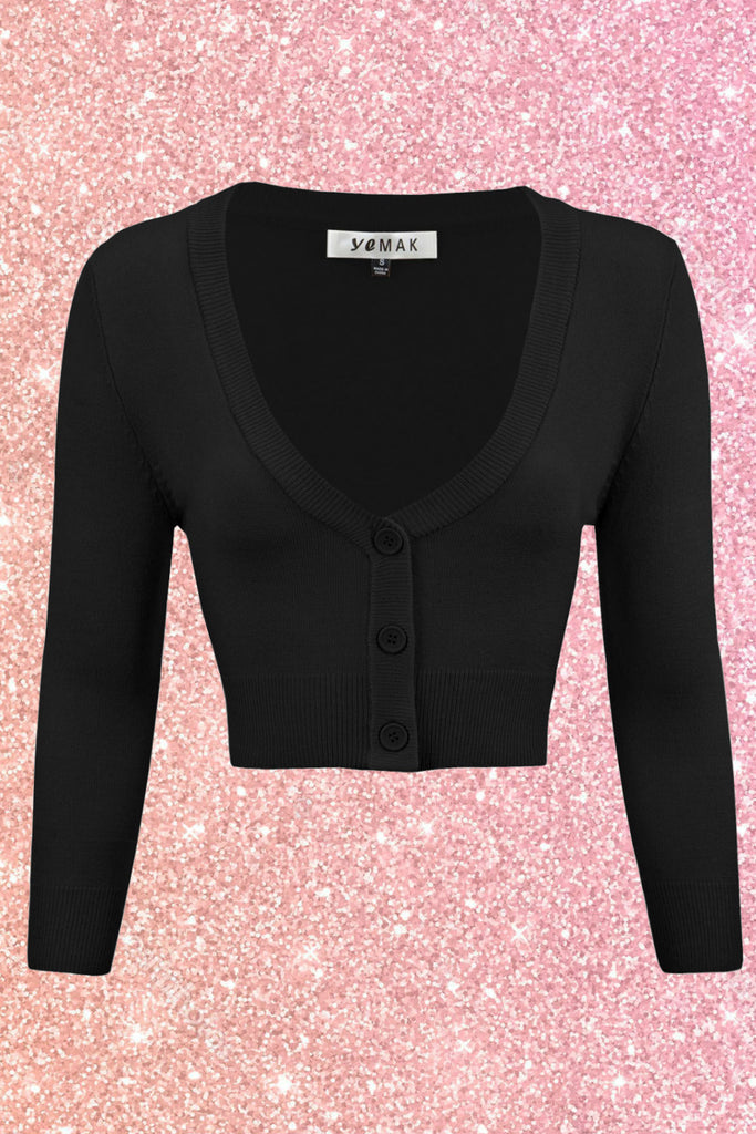 Black Cropped Cardigan