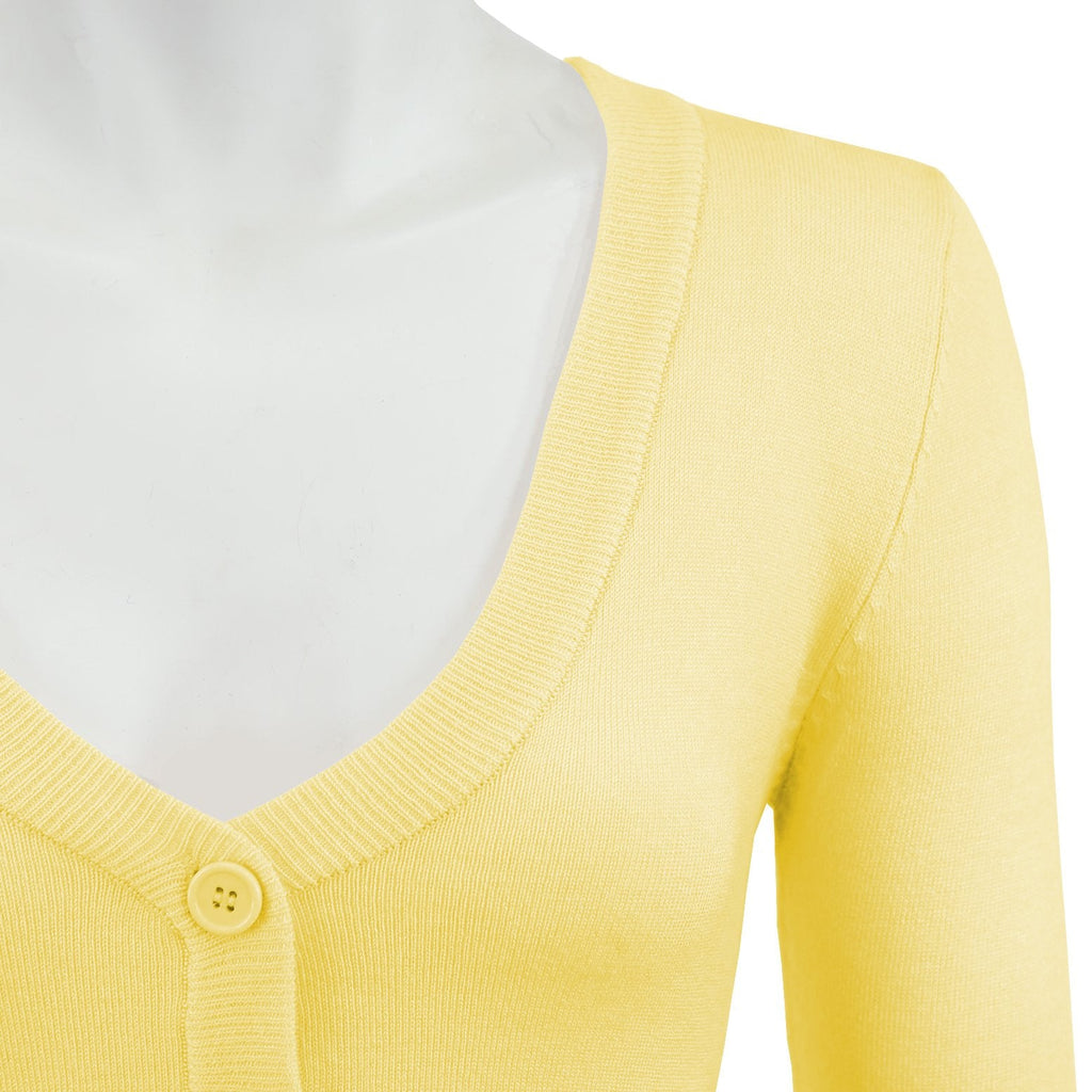 Banana Yellow Cropped Cardigan