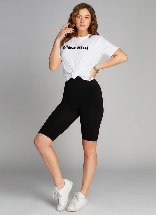 Hi-Waisted Bamboo Bike Shorts: Black