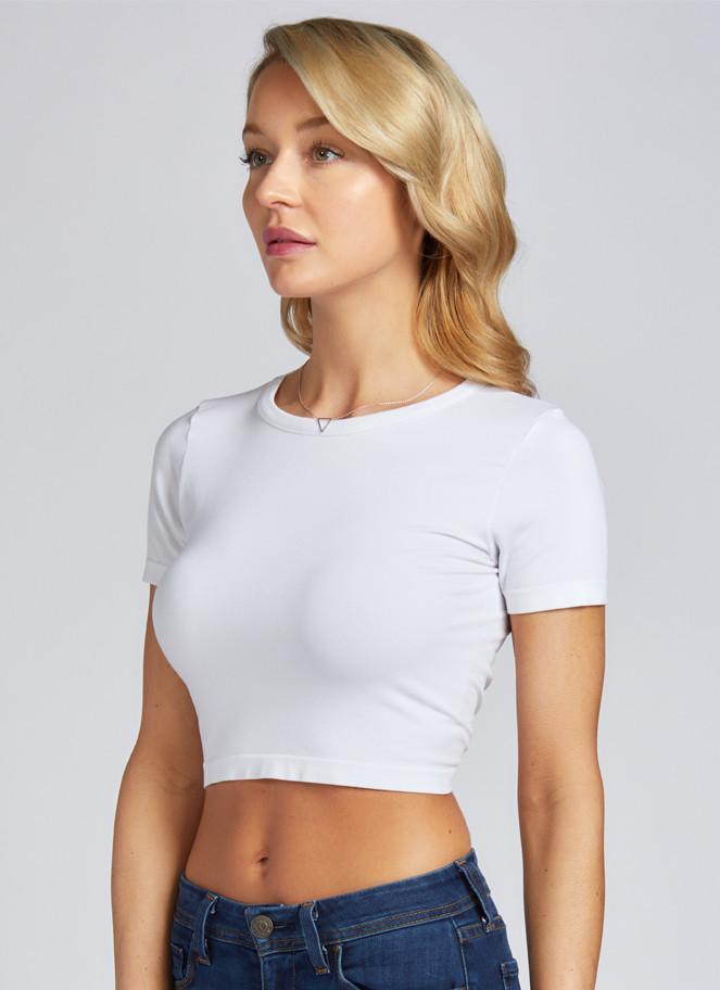 Bamboo Crop Top: White