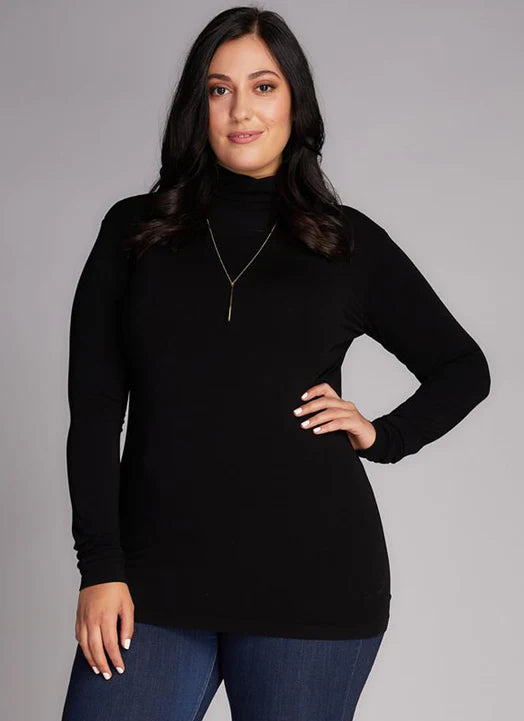 Plus Size Bamboo Turtle Neck: Navy