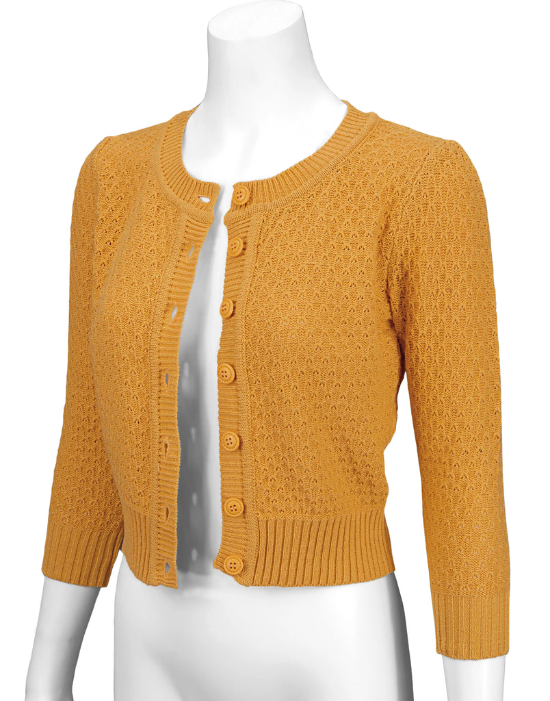 Vintage Style Crochet Cardigan: Bronze