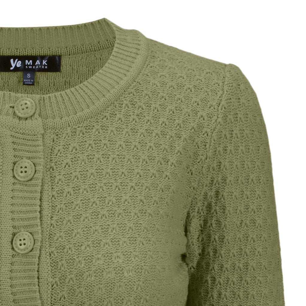 Vintage Style Crochet Cardigan: Sage Green
