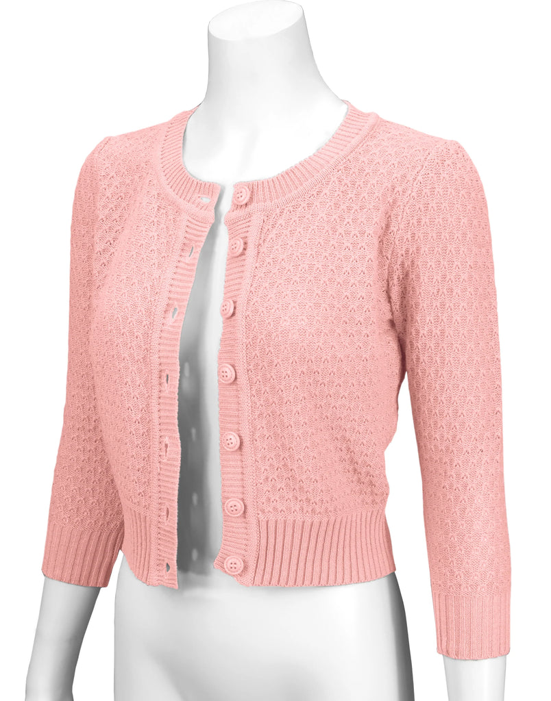 Vintage Style Crochet Cardigan: Peach