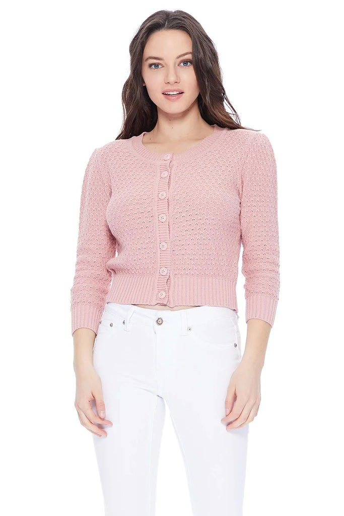 Vintage Style Crochet Cardigan: Peach