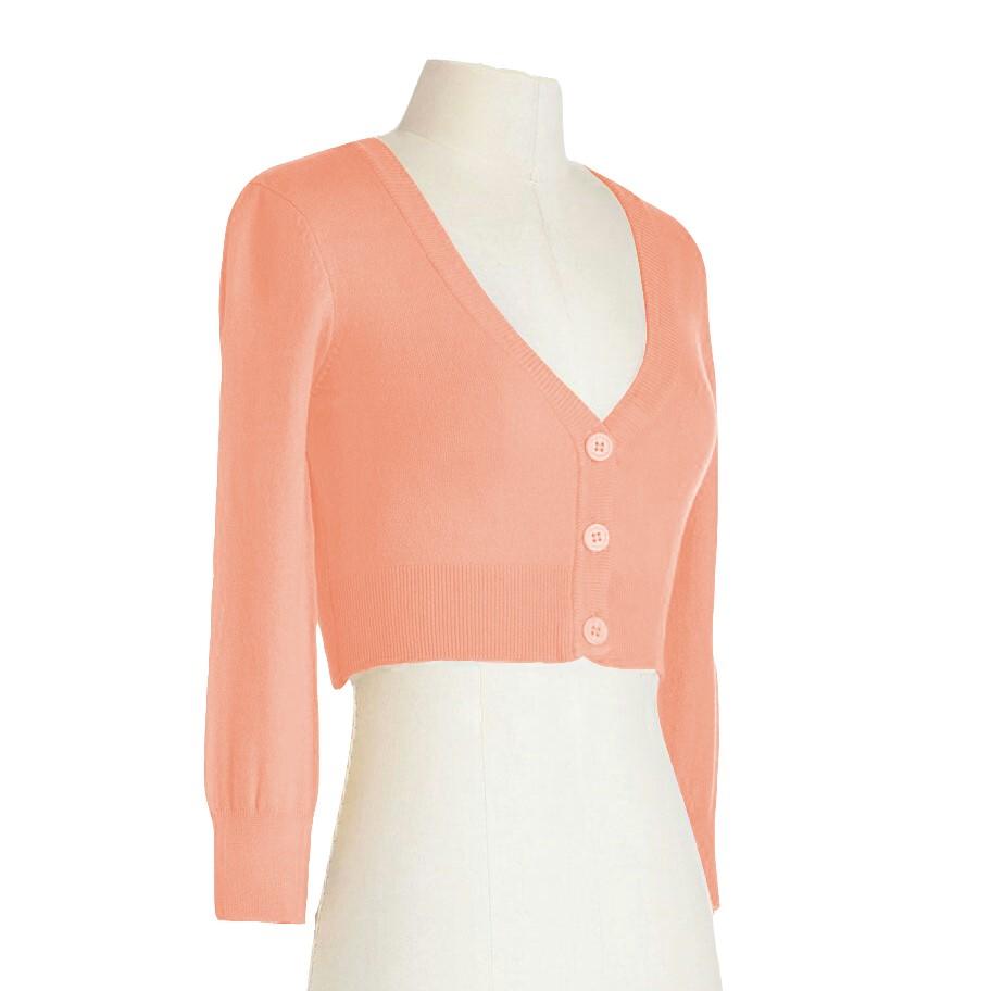 Peach Cropped Cardigan