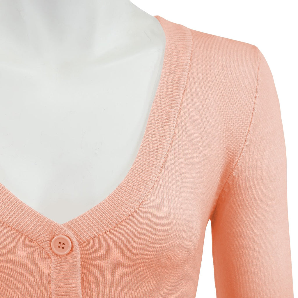 Peach Cropped Cardigan