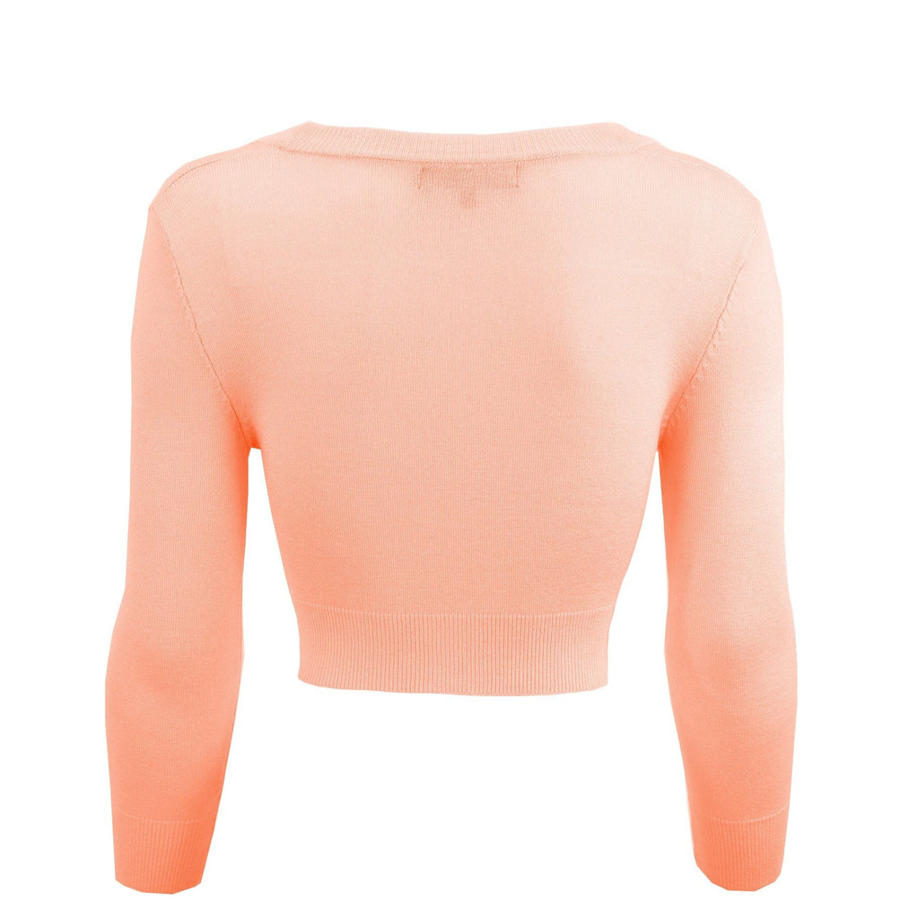 Peach Cropped Cardigan
