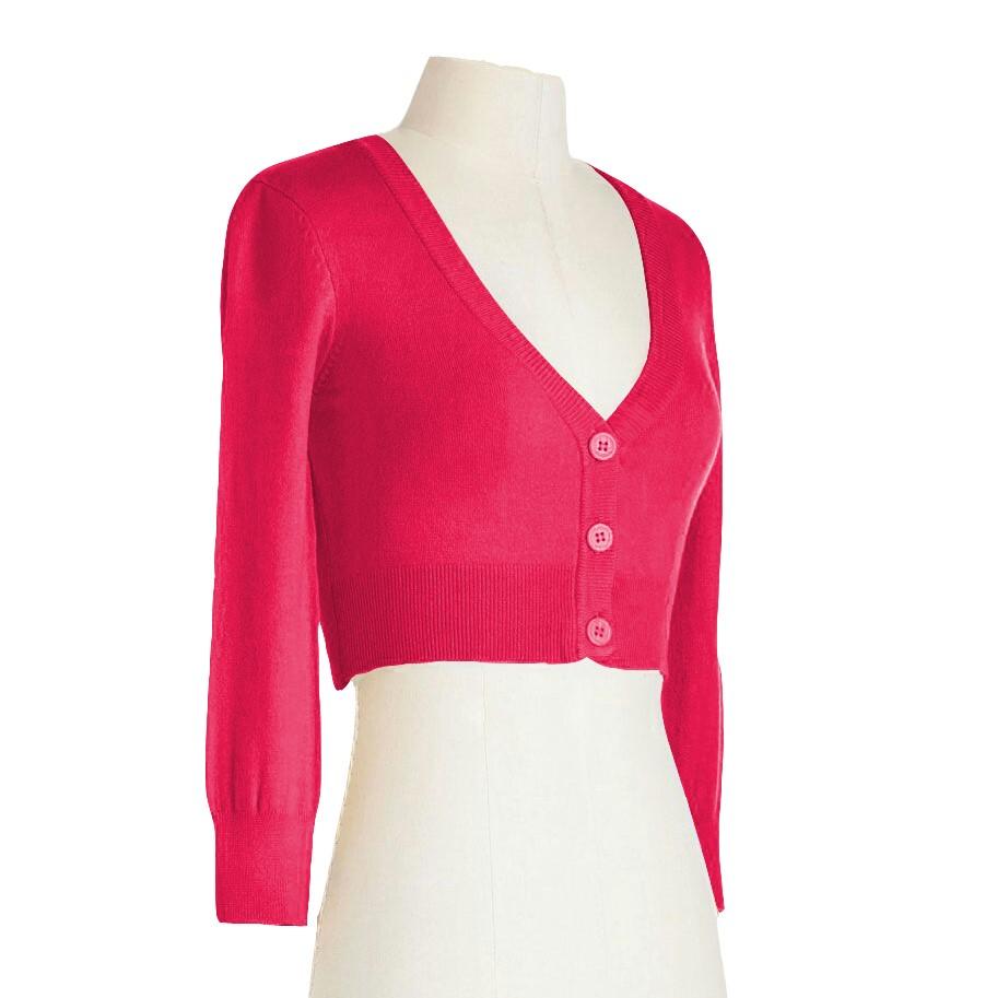 Rose Pink Cropped Cardigan