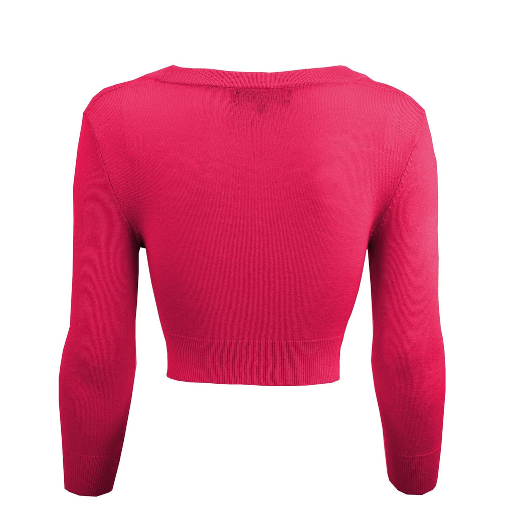 Rose Pink Cropped Cardigan