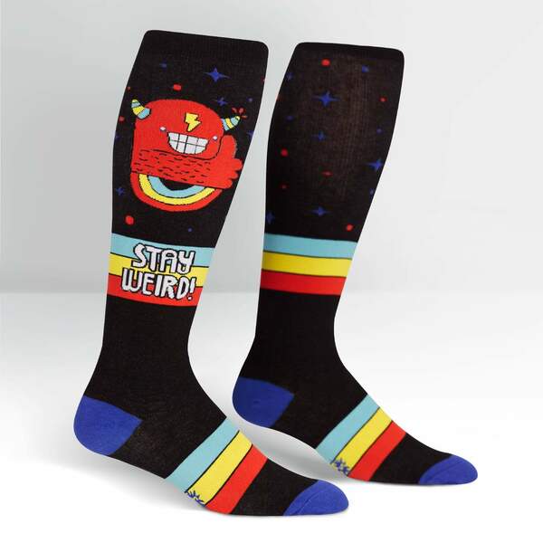 Stay Weird, Wide Calf Knee High Socks