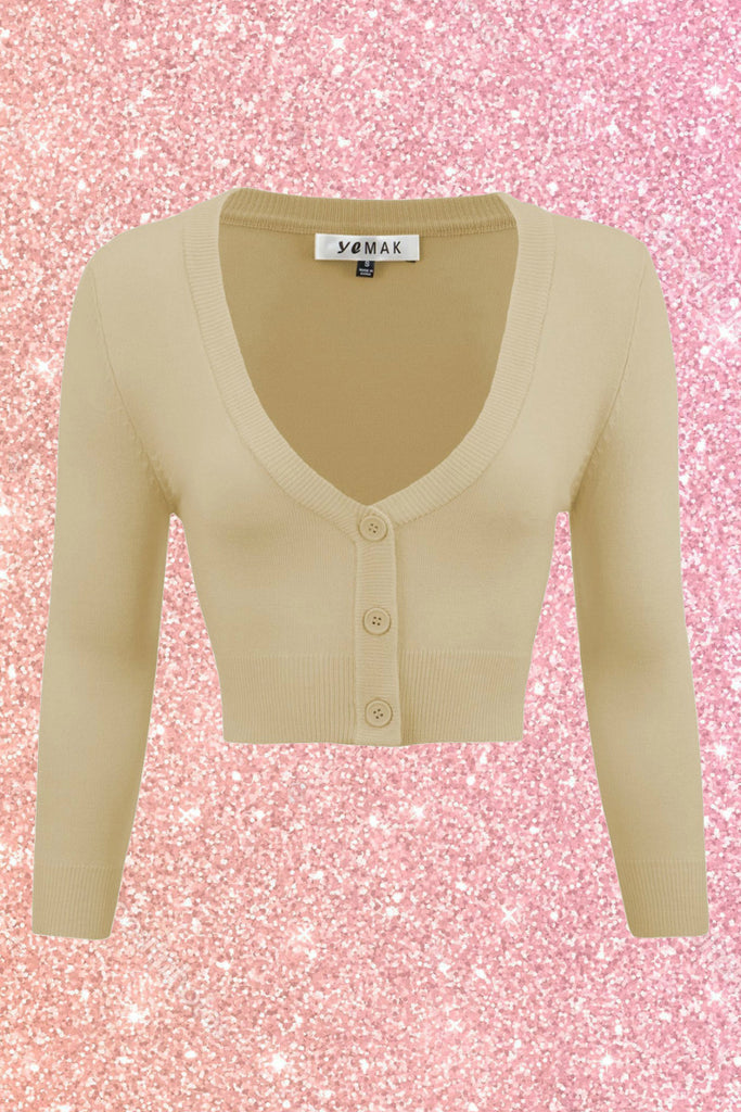 Taupe Cropped Cardigan