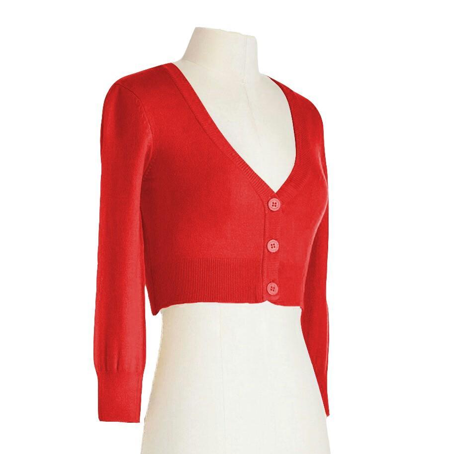 Tomato Cropped Cardigan