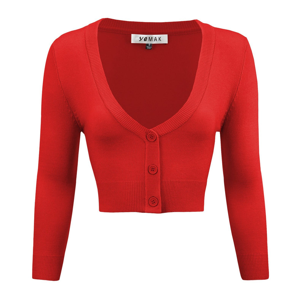 Tomato Cropped Cardigan