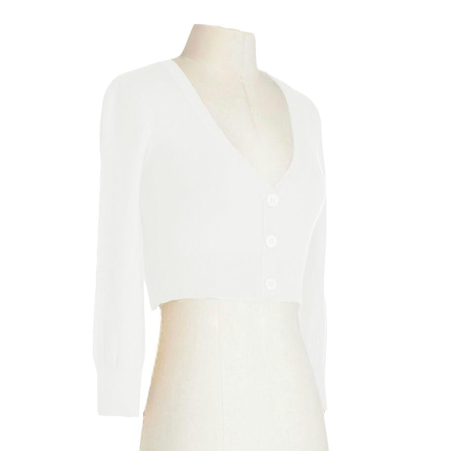 White Cropped Cardigan
