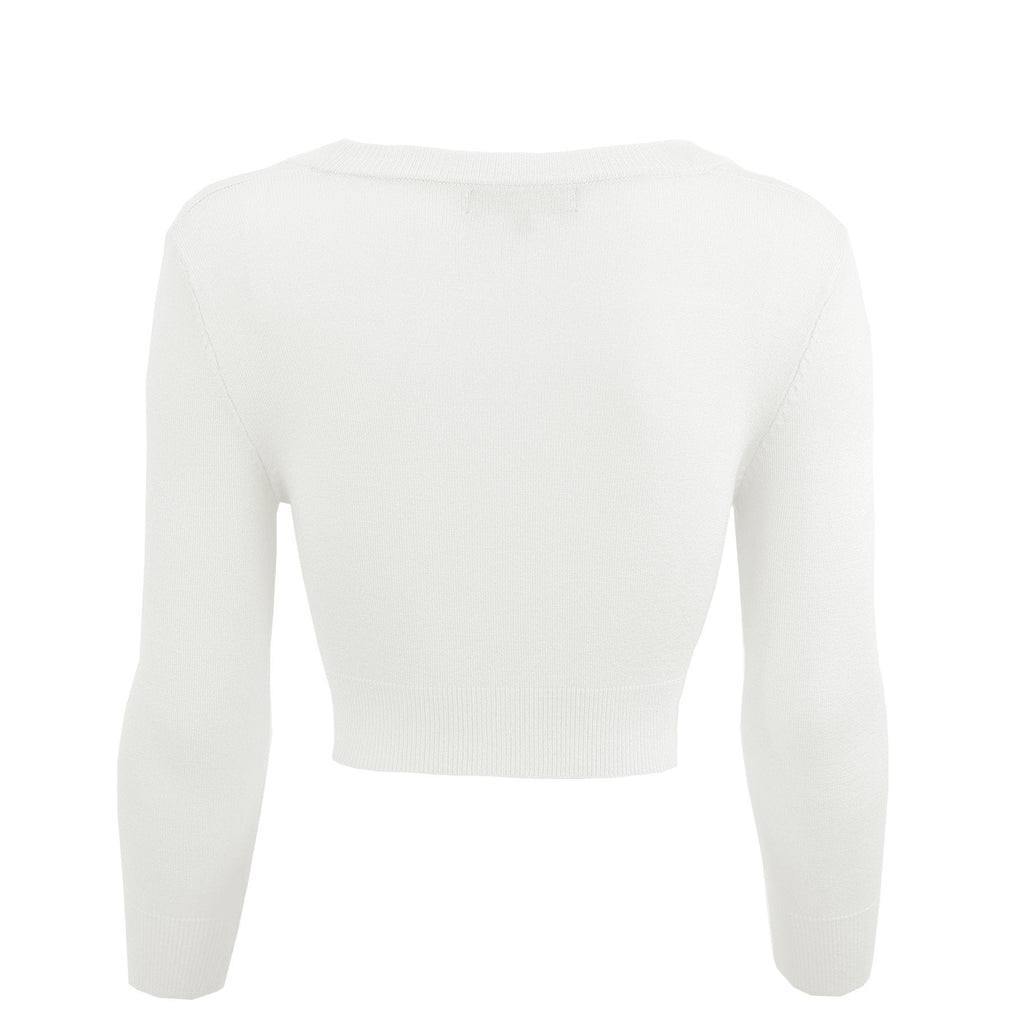 White Cropped Cardigan