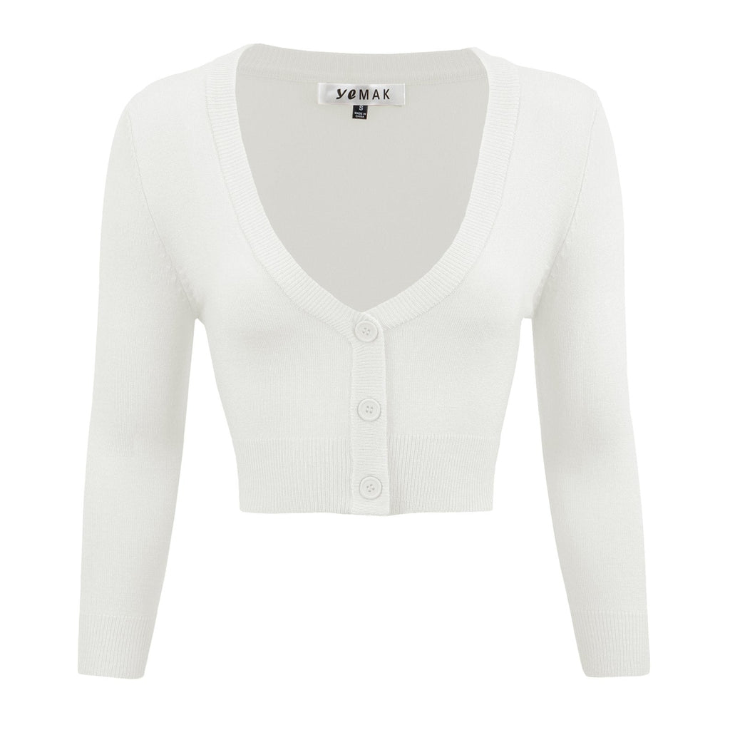 White Cropped Cardigan