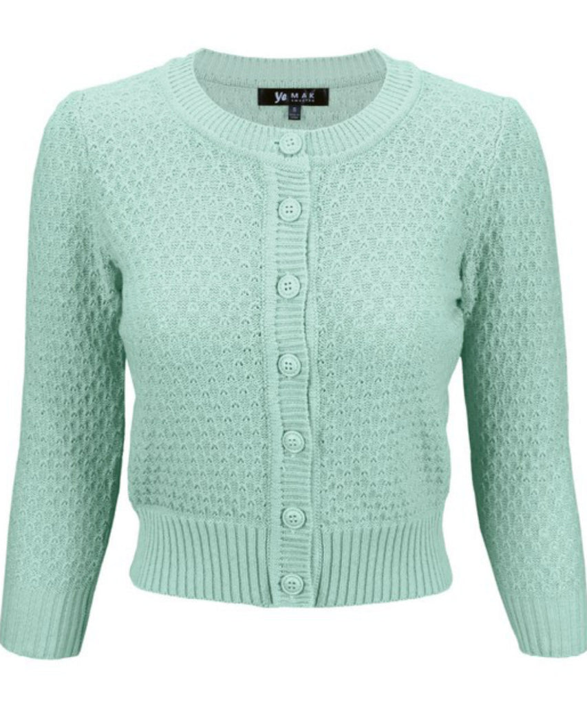 Vintage Style Crochet Cardigan: Aqua