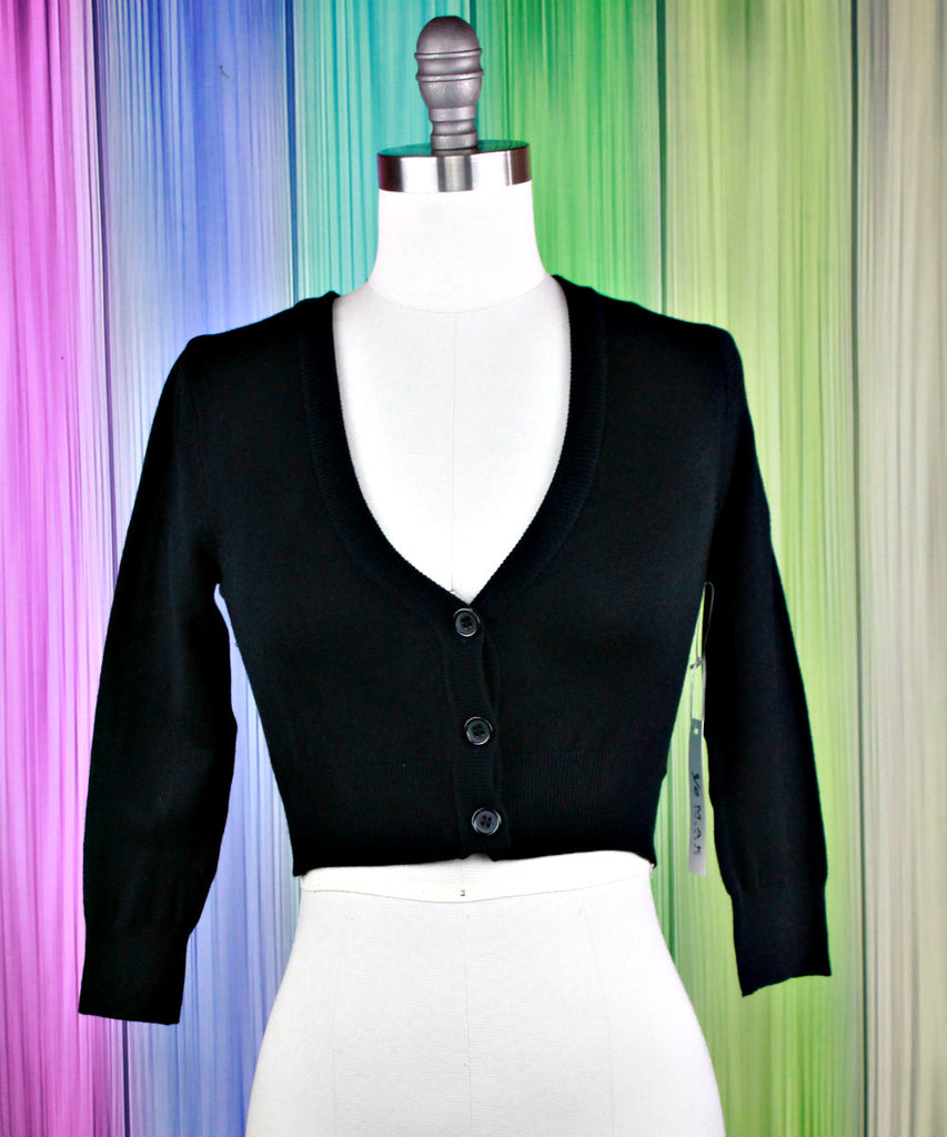 Black Cropped Cardigan