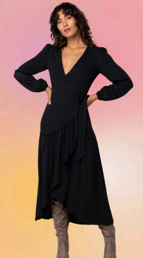 Jet Ruffle Wrap Dress