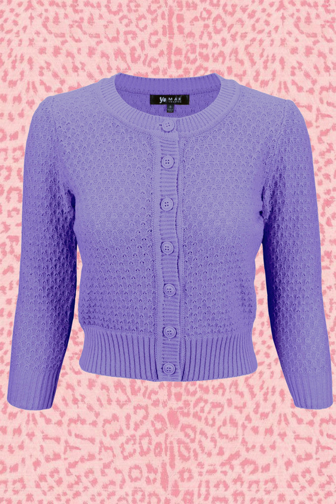 Vintage Style Crochet Cardigan: Blueberry