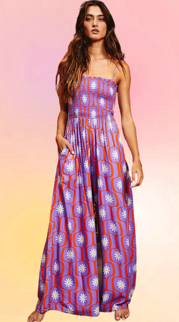 Daisy Maze Smocked Jumpsuit