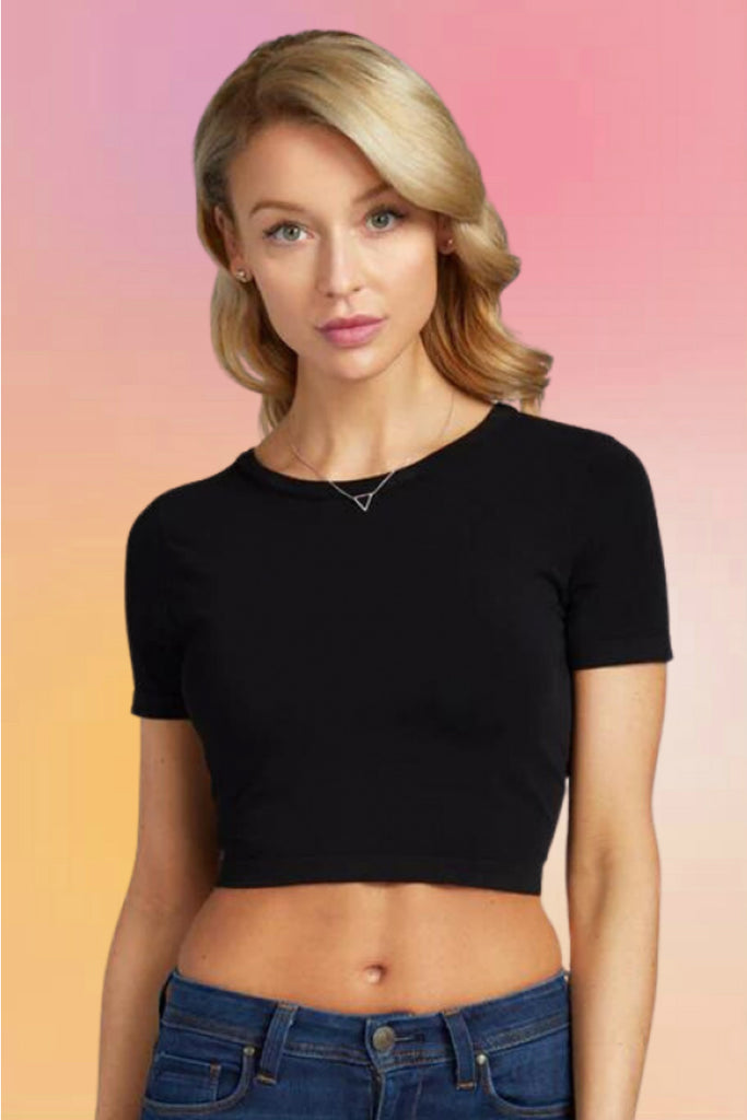 Bamboo Crop Top: Black